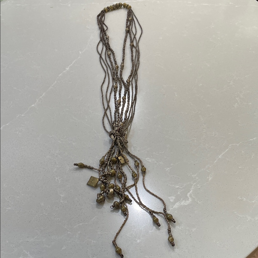 Artisan Gold Beaded Necklace